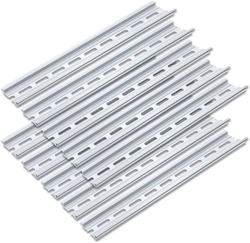 VAMRONE 10 Pieces 1 Meter Aluminum DIN Rail, Top Hat Slotted DIN Rails with RoHS for Professionals and DIY Cut Length | Hardware Components Mounting - 1 Meter Long, 35mm Wide, 7.5mm High - Image 1